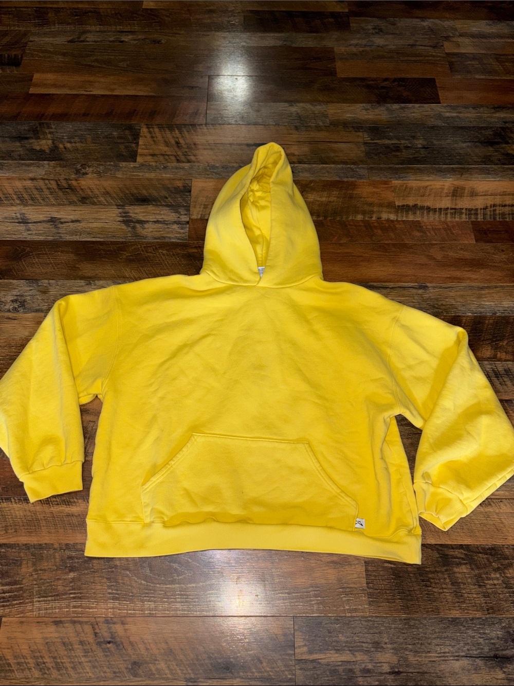 Akimbo Club Yellow Heavyweight Pullover Hoodie Boxy Fit Blank Streetwear